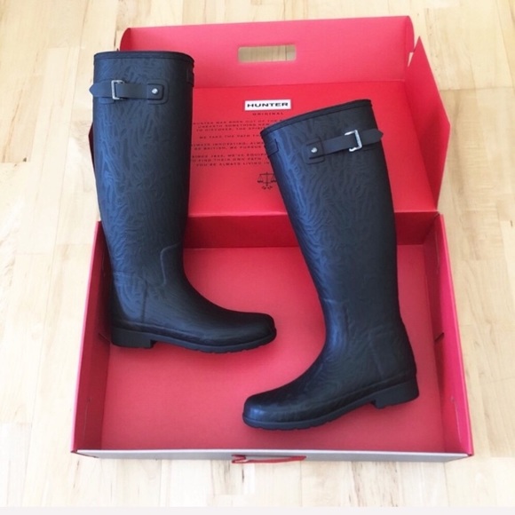 Hunter Shoes - Hunter Refined Tall Coral Textured tall rain Boots